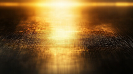 Wall Mural - Golden Abstract Metal Surface Reflecting Light in a Soft Glow Effect