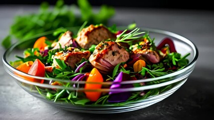 Canvas Print -  Fresh and vibrant salad ready to be savored