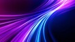 © uuhouse - Abstract blue and purple light wavy shapes futuristic banner. Glowing retro waves background