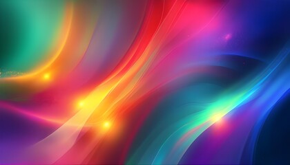 Wall Mural - Vibrant Panoramic Gradient Background with Colorful Lines in Green, Blue, Purple, Magenta, Pink, Red and Rainbow Hues for Modern Web Design