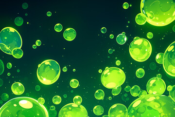 Wall Mural - green bubbles background image