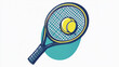© Shahazadi - Illustration of a tennis racket and ball against a colorful background, showcasing a popular sport
