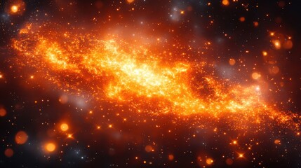 Wall Mural - a cosmic dance of light and dust, a blaze of stars in the vast darkness of space