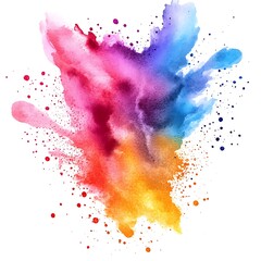 Wall Mural - Abstract Watercolor Rainbow Splashes and Splatters.