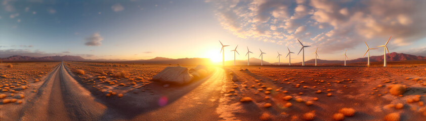 Canvas Print - Renewable energy, windmills