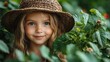 © Feeney - small girl with senior grandfather gardening in the backyard garden