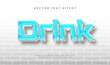 © Niestart Creation - Drink blue editable vector text effect, with glowing water concept