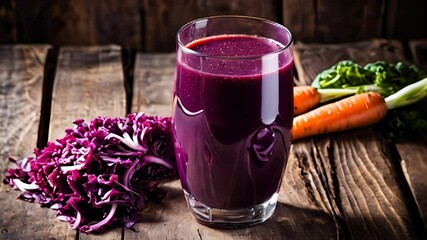 Canvas Print -  Freshly blended veggie juice ready to boost your day