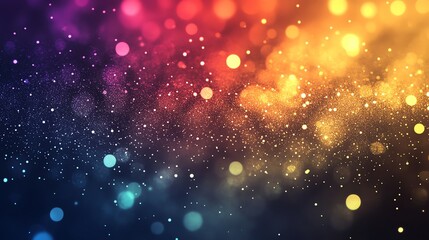 Poster - A blurry background of pink, yellow, and blue colors with sparkles.