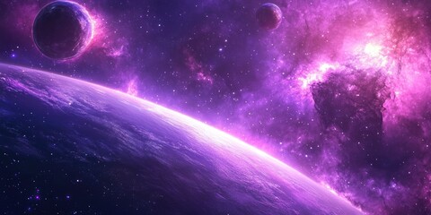 Wall Mural - brilliant purple space backdrop that is artistic