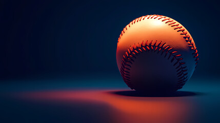 Baseball illuminated in the dark