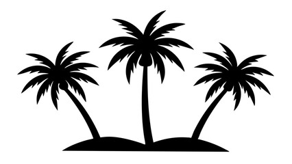 set of palm tree silhouettes vector black trees illustration