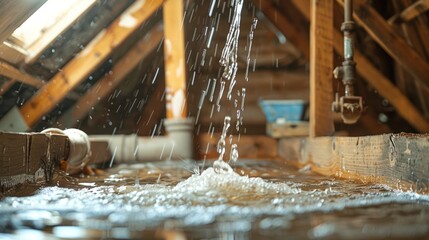 water damage in an attic