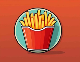 french fries fast food logo