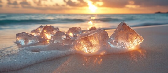 Wall Mural - Crystals on the Beach at Sunset