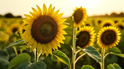 Wall Mural -  Bright and Beautiful  A Sunflower Field in Bloom