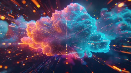 Wall Mural - Digital Cloud Burst