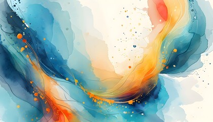 Wall Mural - Vibrant Abstract Watercolor Design Created with Generative AI Techniques