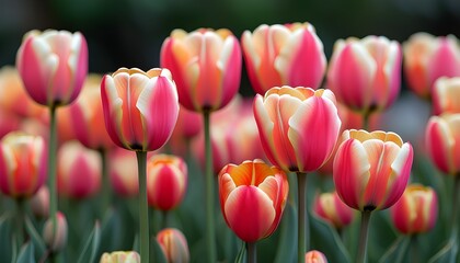 Wall Mural - Vibrant tulip blooms embodying the essence of springtime beauty