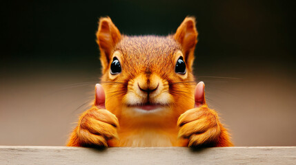 Squirrel giving thumbs up