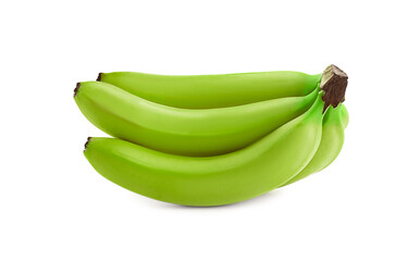 Poster - Fresh ripe green bananas isolated on white