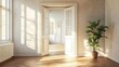 © arthit - An open doorway leading to a sunlit room, with plenty of space around the doorframe for adding copy. -