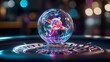 © Kanimalia - Glowing Roulette Ball on a Casino Table.