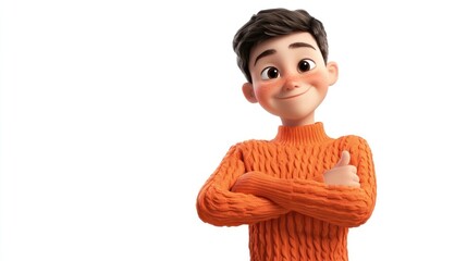 Poster - A cheerful animated boy in an orange sweater, giving a thumbs-up gesture.