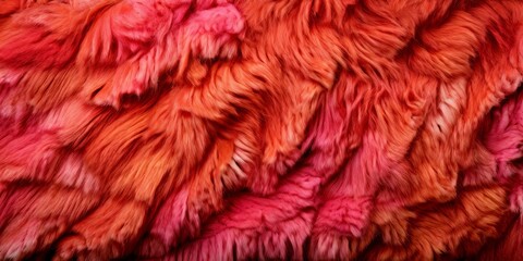 Poster - A close up of a red and pink fur texture