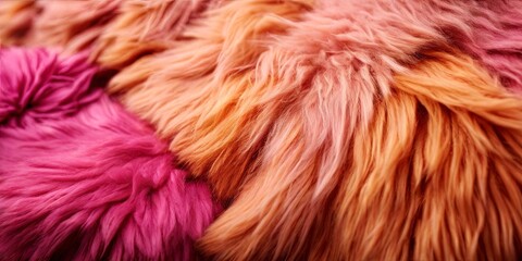 Poster - A close up of a fuzzy pink and orange fur
