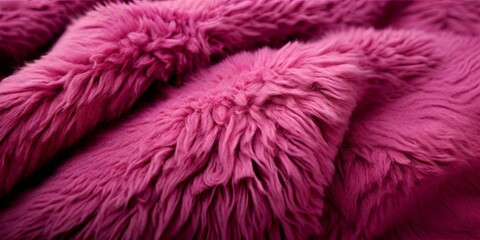 Poster - A close up of a pink furry fabric