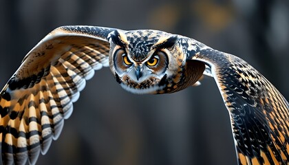 Nocturnal hunters: owls blending seamlessly into their surroundings with keen eyesight and silent flight