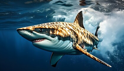 Wall Mural - dynamic marine beauty showcasing shark interactions in natural habitat