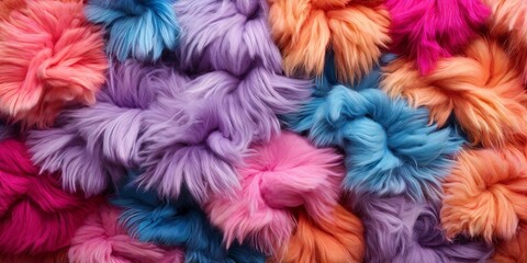 Poster - A colorful pile of yarn with a variety of colors including pink, blue