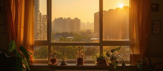 Wall Mural - a view from window at golden height apartment