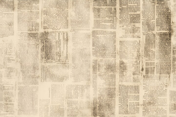 Newspaper paper grunge aged newsprint pattern background. Vintage old newspapers template texture