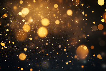 golden christmas particles and sprinkles for a holiday celebration like christmas or new year. shiny golden lights