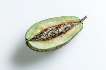 Tropical Wild Pawpaw Fruit on White Background