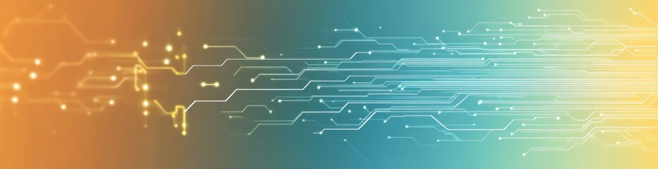 Wall Mural - abstract digital background with flowing lines and glowing dots, representing technology and data.