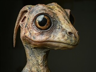 Poster - Close-Up Portrait of a Curious Lizard with Large Eyes