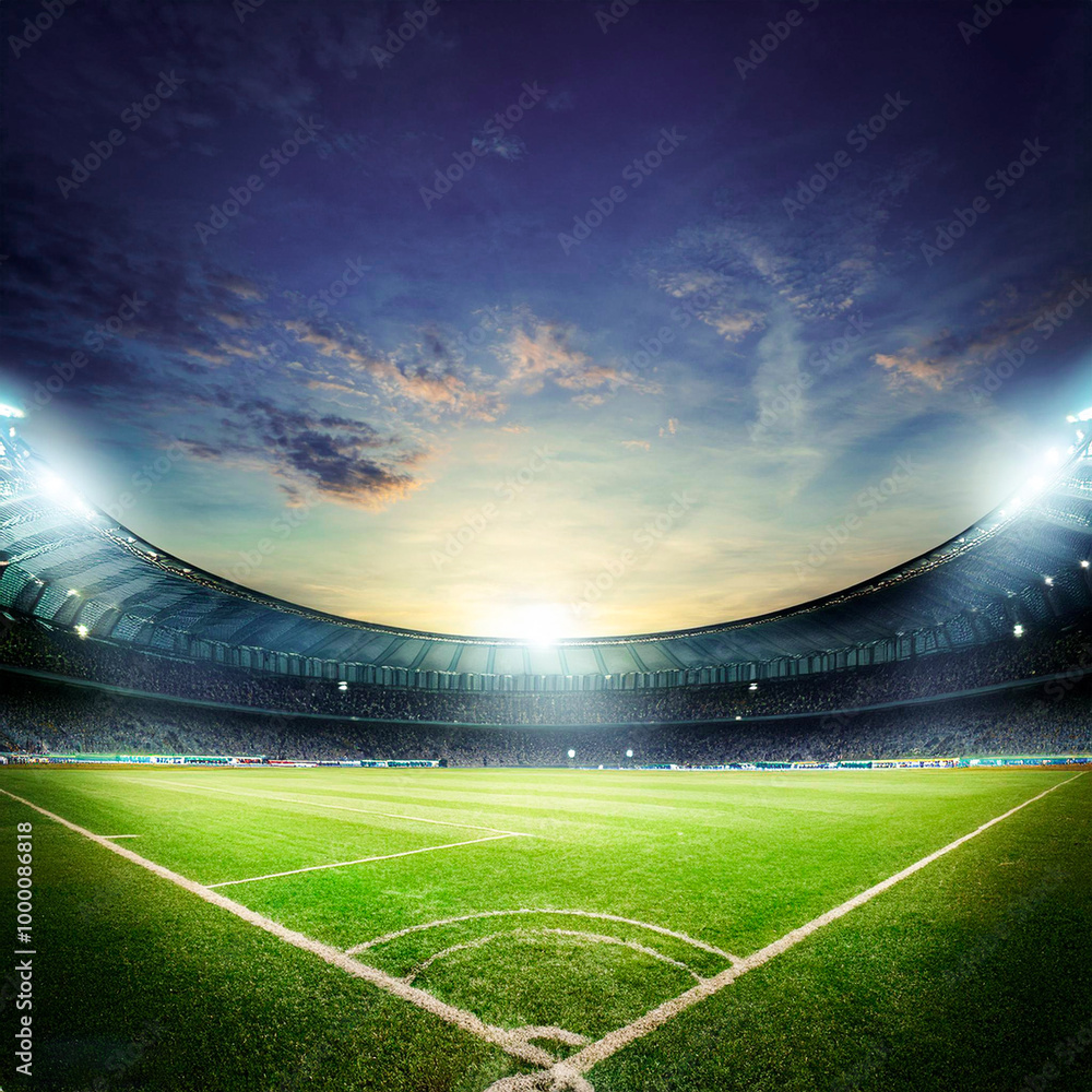Stadium Background I Sports Green Stadium Stock Photo | Adobe Stock