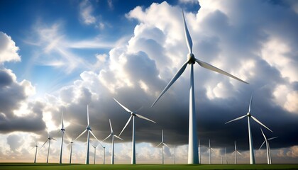 Wall Mural - Dynamic Time-Lapse of Wind Turbines Against Moving Clouds with Alpha Channel