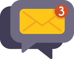 Wall Mural - speech bubble is showing that an email has been received and is waiting to be read