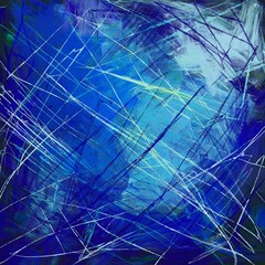 Wall Mural - blue scratched grunge background