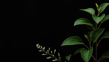 Wall Mural -  Elegant simplicity  A single flower and leaf in monochrome