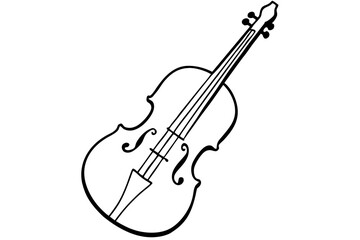 String musical instrument line art vector icon