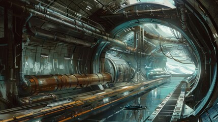 Wall Mural - Futuristic Spaceship Corridor