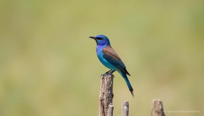 Wall Mural -  Vibrant Bluebird in Natures Embrace