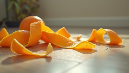 Wall Mural -  Freshly peeled citrus ready to enjoy