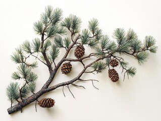 Canvas Print - Pine Branch with Cones - Nature Photography